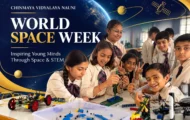 Students exploring space science during World Space Week